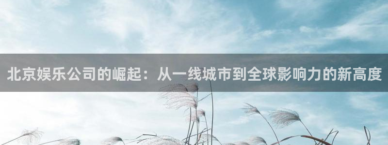 益达娱乐登陆官网：北京娱乐公司的崛起：从一线城市到全球影响力的新高度